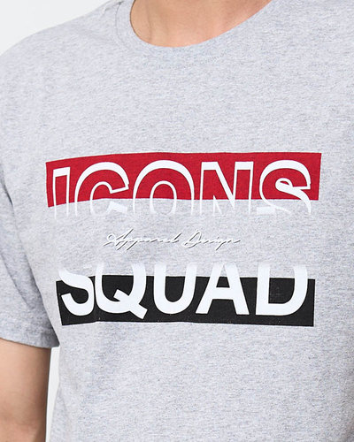 Royalfashion Jasnoszary męski t-shirt z nadrukiem