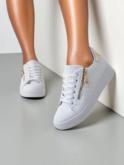 Royalfashion Sportowe sneakersy damskie z ozdobnym suwakiem Evrove