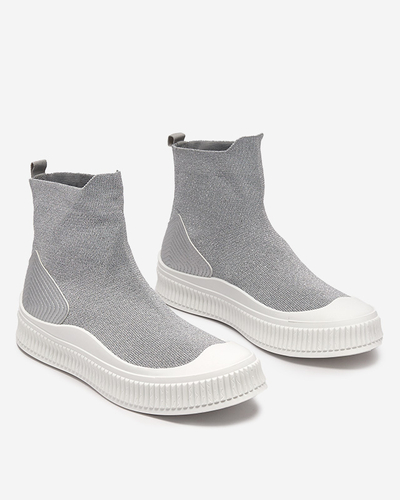 Srebrne damskie buty sportowe Bejoko - Obuwie
