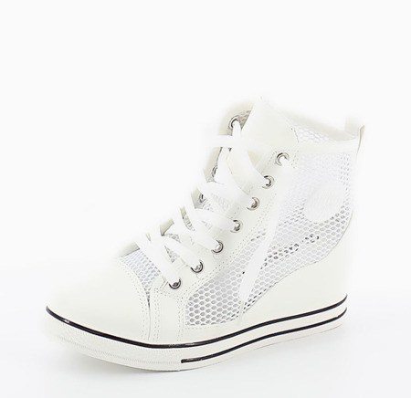 Białe sneakersy z siatki Tredena - Obuwie