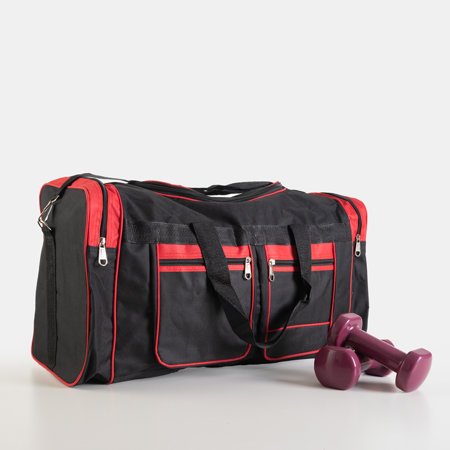 Czarno-czerwona podróżna torba - Akcesoria