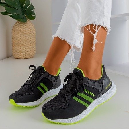 Czarno-zielone sportowe buty damskie Birala - Obuwie