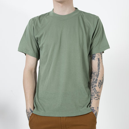 Jasnozielony bawełniany t-shirt męski - Odzież