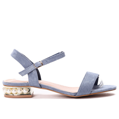 Niebieskie sandały na niskim słupku Vacederria - Obuwie