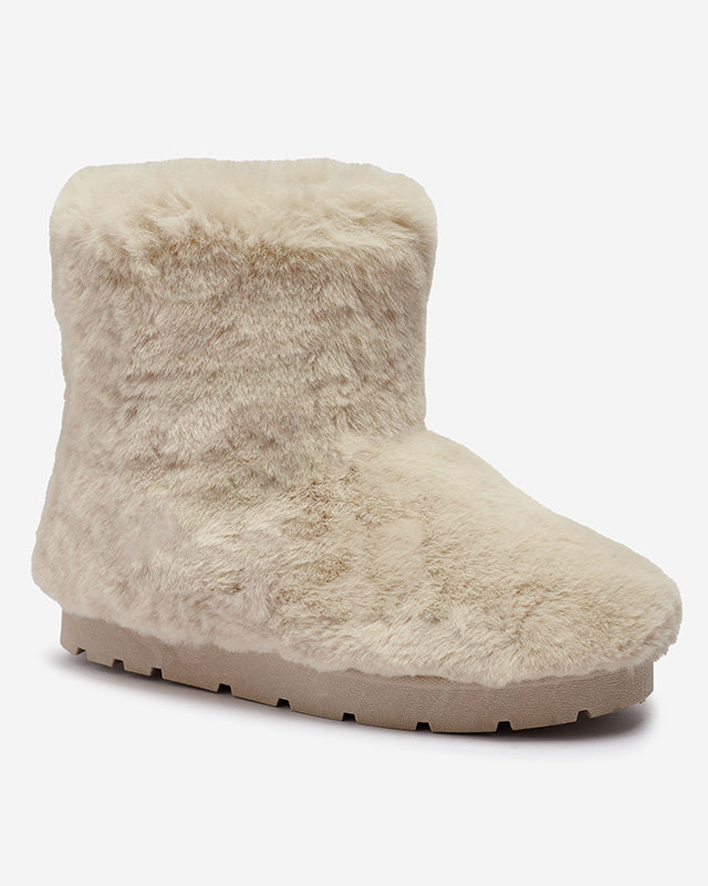 OUTLET Damskie buty a'la śniegowce w kolorze beżowym Ottola- Obuwie