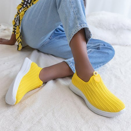 Żółte damskie sportowe buty typu slip on Anasteisha - Obuwie