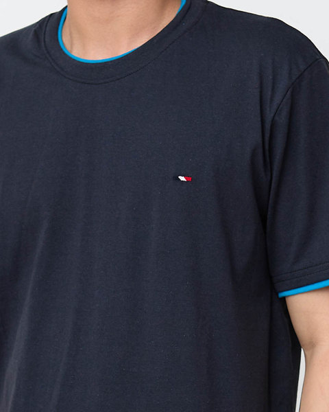 Bawełniany męski t-shirt  w granatowym kolorze Odzież