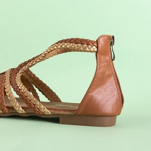 Beżowe damskie sandały rzemykowe Frodita - Obuwie