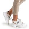 Białe damskie sneakersy ze złoto-różówymi wstawkami Sluis - Obuwie