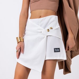 Białe damskie spódnico-spodnie - Odzież