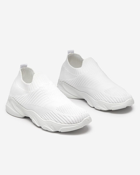 Białe damskie sportowe buty slip - on Telafi- Obuwie