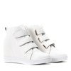 Białe sneakersy na koturnie Ellen- Obuwie