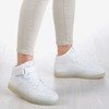 Białe sportowe buty damskie świecące Led Love - Obuwie