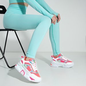 Białe sportowe buty damskie z kolorowymi wstawkami Firre - Obuwie