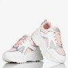 Białe sportowe buty damskie z różowymi wstawkami Happier - Obuwie