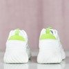 Białe sportowe buty z zieloną wstawką Miasea - Obuwie