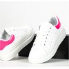 Białe sportowe tenisówki z neonową różową wstawką Tricky - Obuwie