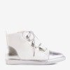 Biało-srebrne damskie sneakersy Enzo - Obuwie
