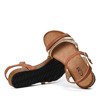 Brązowe sandały na płaskiej podeszwie Soft Sparkle - Obuwie