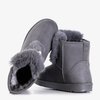 Ciemnoszare damskie buty a'la śniegowce z ozdobami Iracema - Obuwie