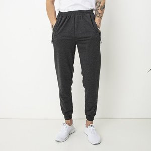 Ciemnoszare męskie spodnie dresowe - Odzież