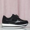 Czarne buty sportowe na platformie Celassema - Obuwie