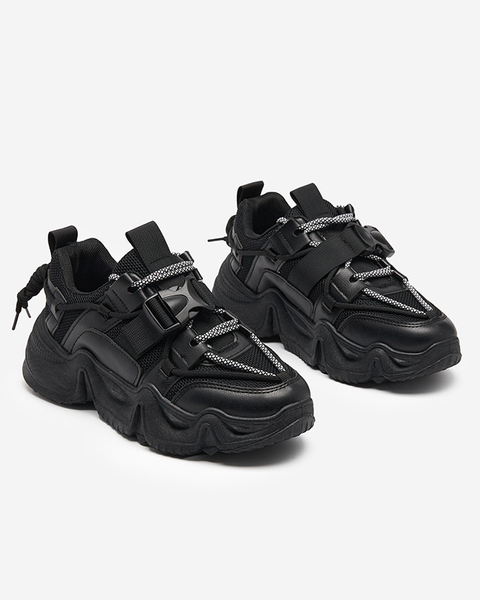 Czarne damskie buty sportowe sneakersy Electri - Obuwie