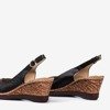 Czarne damskie sandały na koturnie Minisa - Obuwie