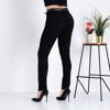 Czarne damskie spodnie z paskiem - Odzież