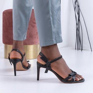 Czarne sandały damskie na szpilce Anona - Obuwie