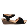 Czarne sandały na niskim koturnie Wren- Obuwie