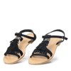 Czarne sandały z frędzelkami Dravienne - Obuwie