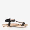 Czarne sandały zdobione cyrkoniami Sesilia - Obuwie