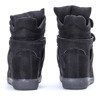 Czarne sneakersy- kryty koturn - Obuwie