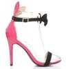 Czarno-różowe sandały z kokardą Kokerdene - Obuwie