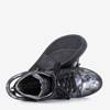 Czarno-srebrne damskie sneakersy Harli - Obuwie