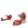 Czerwone sandały na niskiej koturnie Acellia - Obuwie