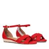 Czerwone sandały na niskiej koturnie Tomasa - Obuwie