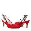 Czerwone sandały na szpilce Savanneh - Obuwie