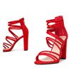 Czerwone sandały na wysokim słupku Almidia - Obuwie