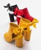 Czerwone sandały na wysokim słupku z cholewką Haidil - Obuwie