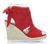 Czerwone sandały z cholewką - Obuwie