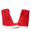 Czerwone sneakersy ażurowe na koturnie Ingrid- Obuwie
