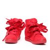 Czerwone sneakersy na koturnie z ćwiekami Savannah - Obuwie