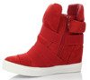 Czerwone sneakersy z ozdobnymi paskami - Obuwie