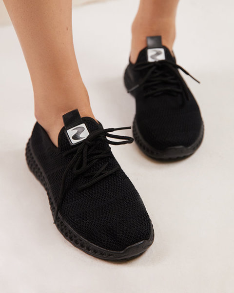 Damskie tkaninowe buty sportowe w kolorze czarnym Nemas- Obuwie