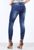 Długie, ciemnoniebieskie jeansy z kokardką Carine- Spodnie