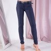 Granatowe damskie tkaninowe spodnie - Spodnie