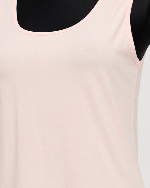 Jasnoróżowa damska koszulka na ramiączkach PLUS SIZE - Odzież