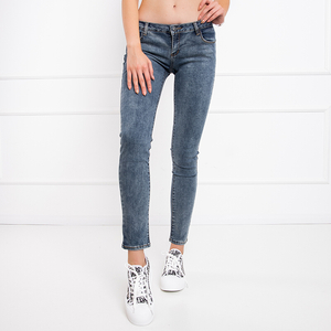 Jeansy damskie spodnie z suwakami - Odzież